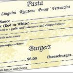 Restaurant menus organize food by categories.