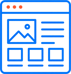 One page wireframe icon