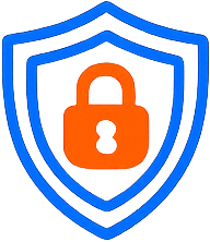 Security shield with lock icon