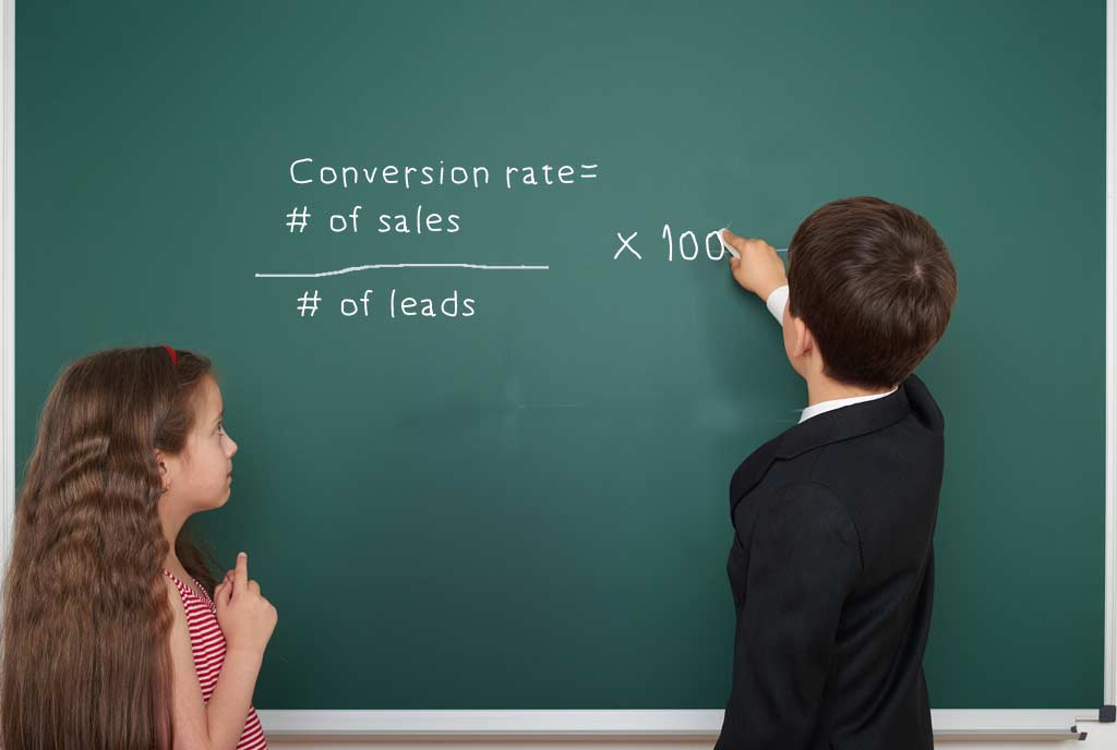 Conversion rate formula on blackboard